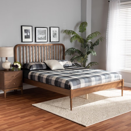 Baxton Studio Neilan ModernWalnut Brown Finished Wood Platform Bed-Queen 193-11490-ZORO